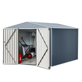 Garvee Outdoor Storage Shed 10x10 Ft Metal Tool Storage with Lockable Door Waterproof Aluminum Frame for Backyard Garden Patio