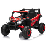 Garvee Ride - P Series: 12V UTV Buggy Electric Ride-on Car for Kids with 4WD/2WD Switch, 4 Shock Absorbers, EVA Tires, Lockable Doors, Parental Remote Control, Outdoor Adventure - Red