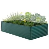 Garvee Galvanized Raised Garden Bed Kit with Cover, Extra Deep Metal Planter, Reinforced Structure, Effortless Assembly, Weather-Resistant Steel, Organic Gardening, Outdoor Use - Darkgreen