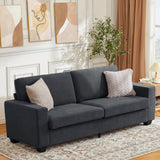 Garvee 84" Modern Loveseat Sofa for Living Room, Corduroy Upholstered Sofa with Wide Armrests, 2-3 Plush Deep Seat Sofa Couch  for Living Room, Apartment, Dark Gray - Dark Gray | Corduroy