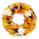 Garvee 4Pack 24" Fall Wreath - Artificial Maple Leaves & Berries - Durable Handmade PVC - Harvest Festival & Thanksgiving Decor - Front Door Indoor Outdoor