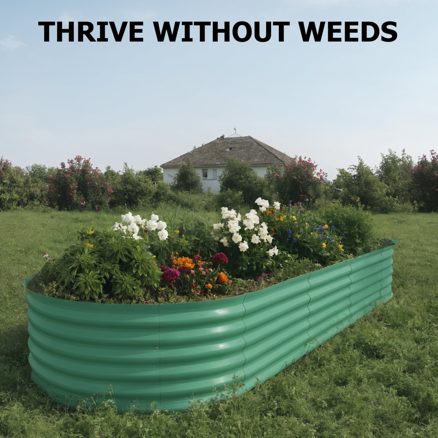 Garvee 10' X 4' X1.5' Beige Oval Galvanized Steel Raised Garden Bed Kit Durable Modular Metal Planter Open Bottom for Vegetables Flowers Herbs