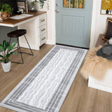 Garvee Hallway Runner Rug 2x6 - Non-Slip, Waterproof - Faux Wool, Low Pile, Stain Resistant - Gray - Indoor Entryway, Kitchen, Bedroom - Gray