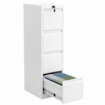 Garvee Metal File Cabinet with 4-Drawer, Heavy Duty Metal Filing Cabinet for Letter/Legal/A4/F4 Documents, Secure Locking, Anti-Tilt System, Vertical Storage for Home Office, White