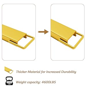 Garvee 5.5" Width Pallet Fork Extension, 4600 LBS Max Heavy Duty Steel Pallet Extensions for Forklift Truck - Yellow / 84x5.5 inch
