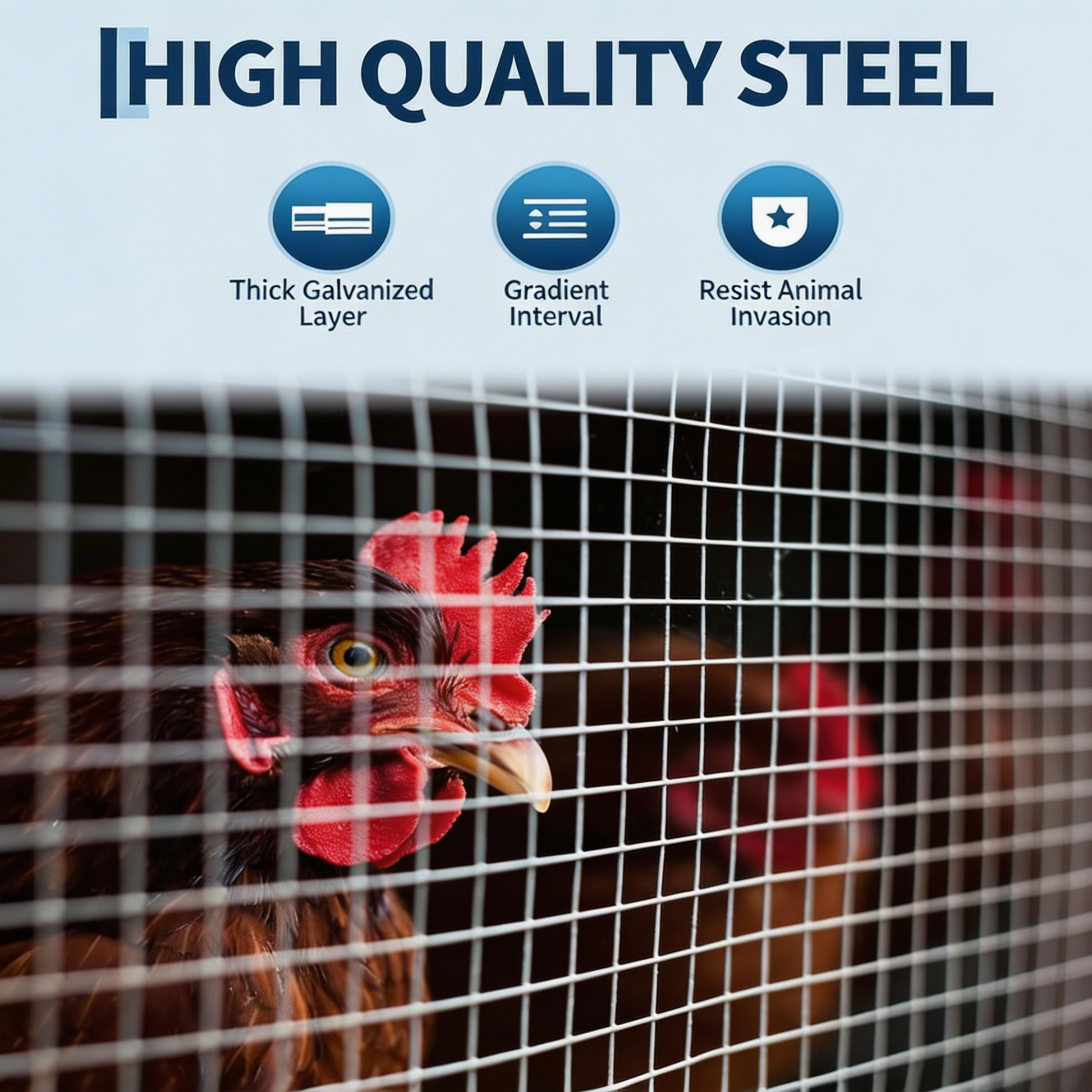 Garvee Hardware Cloth Welded Metal Chicken Wire 19GA 1/2IN Vinyl Coated Rust-Resistant Flexible Yard Fence for Poultry Garden Rabbit Snake