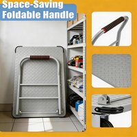 Garvee Platform Truck Cart 1800LBS Capacity Foldable Handle Steel Frame 6" Swivel Wheels with Brakes Warehouse & Moving