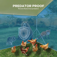 Garvee 19.7' x 9.8' Large Walk-in Chicken Coop Metal Poultry Cage - Waterproof UV Cover - Predator-Proof Outdoor Cage for Farm & Yard