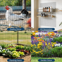 Garvee Hardware Cloth Welded Metal Chicken Wire 19GA 1/2IN Vinyl Coated Rust-Resistant Flexible Yard Fence for Poultry Garden Rabbit Snake