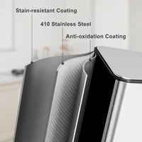 Garvee 16 gallon Stainless Steel Triple Trash Can with Separated Lid and Foot Pedal Recycle Bin Combo for Kitchen and Living Room