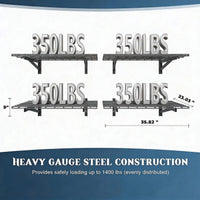 Garvee Garage Wall Shelving 1400lbs Capacity Heavy Duty Steel Adjustable Brackets Open-Grid Design Black for Garage Storage