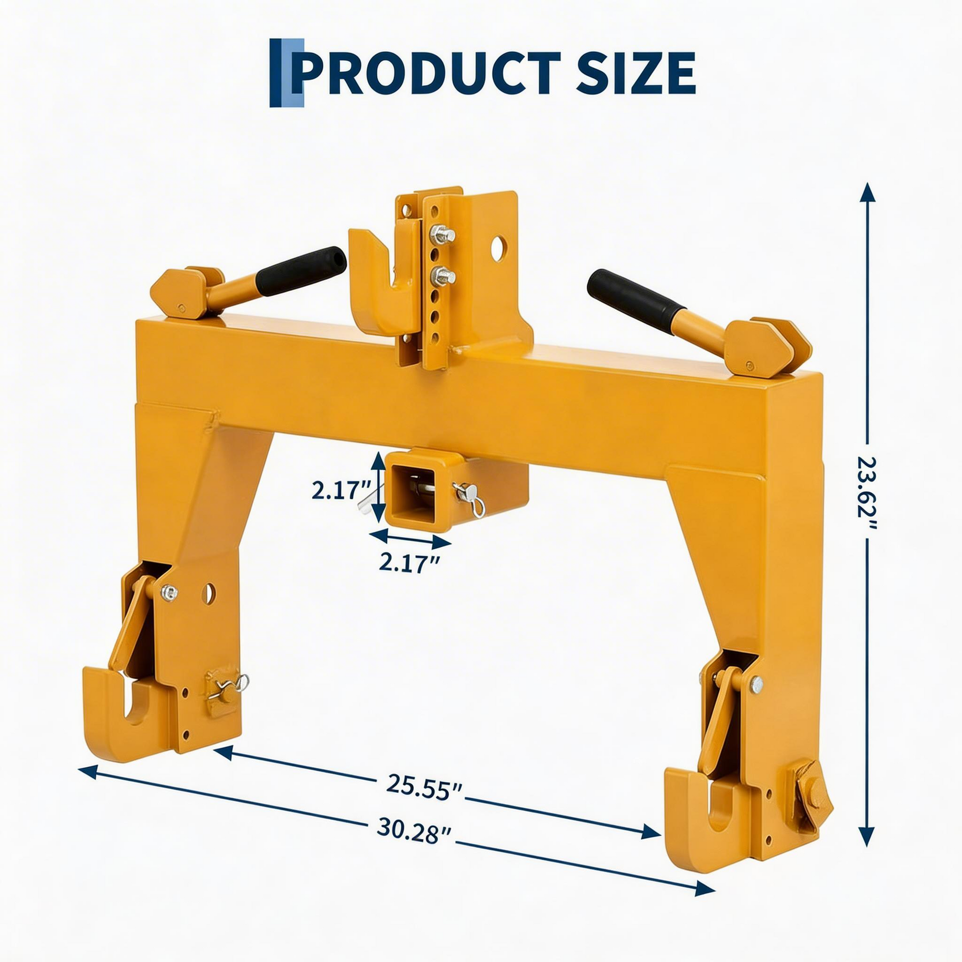 Garvee Tractor Quick-Hitch Adapter for Class 0 & 1 Tractors, 300 lb Lift, 2-Inch Hitch, Heavy-Duty Steel, Tool-Free Install, 2 Hitch Sockets, Agricultural Use