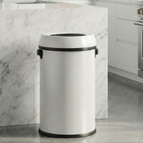 Garvee 17 Gallon Open Top Trash Can, Commercial Grade Heavy Duty Brushed Stainless Steel Outdoor Trash Can, Large Kitchen Trash Can, White - White