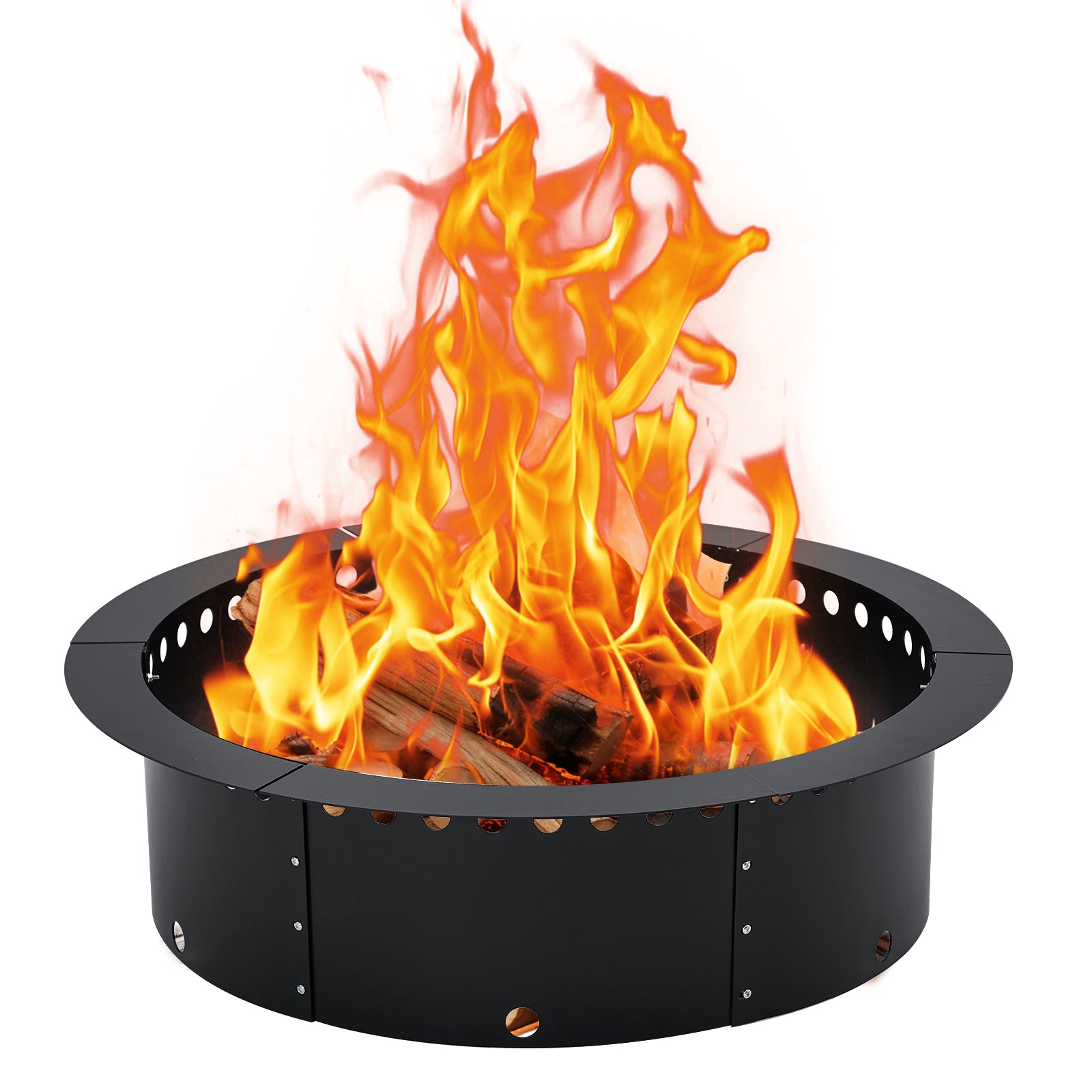 Garvee Fire Pit Ring Liner, 36 Inch Outer/30 inch Round Fire Pit Insert Liner, Rings Outside Wood Burning DIY Campfire Ring Above Ground or In-Ground for Outdoor