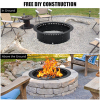 Garvee Fire Pit Ring Liner, 36 Inch Outer/30 inch Round Fire Pit Insert Liner, Rings Outside Wood Burning DIY Campfire Ring Above Ground or In-Ground for Outdoor