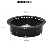 Garvee Fire Pit Ring Liner, 36 Inch Outer/30 inch Round Fire Pit Insert Liner, Rings Outside Wood Burning DIY Campfire Ring Above Ground or In-Ground for Outdoor