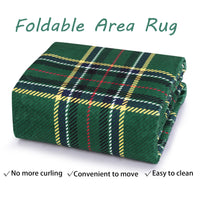 Garvee Christmas Door Mat 2x3 Washable Plaid Area Rug Xmas Doormat Non Slip Kitchen Rugs Bath Mat Low Pile Entryway Rug Home Decor Soft Stain Resistant Carpet for Laundry Entance Plaid|Green 2'x3'