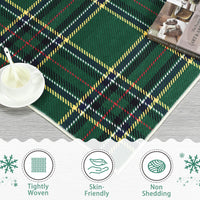 Garvee Christmas Runner Rug 2x6 Washable Plaid Area Rug Xmas Decor Non Slip Kitchen Rugs Bath Mat Buffalo Low Pile Entryway Rug Soft Stain Resistant Carpet for Laundry Entance Plaid|Green 2'x6'