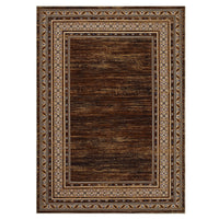 Garvee Red-Brown Washable Bordered Area Rug 8' × 10', Non Slip Low Pile Non Shedding Stain Resistant Rug, Modern Distressed Geometric Rug for Living Room Bedroom Dining Room