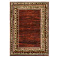 Garvee Red Washable Bordered Area Rug 8' × 10', Non Slip Low Pile Non Shedding Stain Resistant Rug, Modern Distressed Geometric Rug for Living Room Bedroom Dining Room