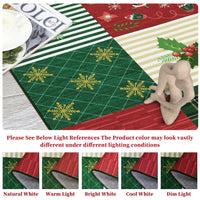 Garvee Washable Area Rug 6x9 Rug Christmas Living Room Rug Santa Claus Rug Xmas Decor Checkered Non Slip Soft Bedroom Rug Low Pile Stain Resistant Carpet for Nursery Office Plaid Patchwork 6'x9'