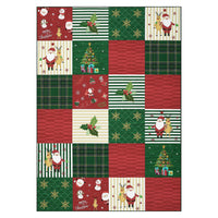 Garvee Christmas Area Rug 5x7 Rug for Living Room Rug Xmas Deer Red Rug Washable Rug for Bedroom Aesthetic Non Slip Low Pile Throw Rugs Stain Resistant Carpet for Dining Room 5'x7' Plaid Patchwork