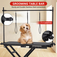Garvee 47" Electric Lift Dog Grooming Table, Height Adjustable Pet Grooming Table with Non-Slip Top, Grooming Arm & Heavy-Duty X-Frame for Pets & Large Dogs, Black