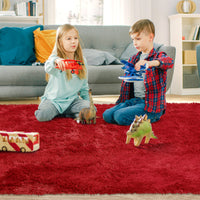 Garvee Fluffy & Sheepskin Red 2x6 Runner Rugs Fluffy Rug for Bedroom, Shag Furry Area Rug Carpet Non Shedding Plush Hallway Runner Rug Fuzzy Accent Rug for Kitchen Entryway Decoration
