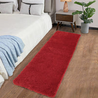 Garvee Fluffy & Sheepskin Red 2x6 Runner Rugs Fluffy Rug for Bedroom, Shag Furry Area Rug Carpet Non Shedding Plush Hallway Runner Rug Fuzzy Accent Rug for Kitchen Entryway Decoration