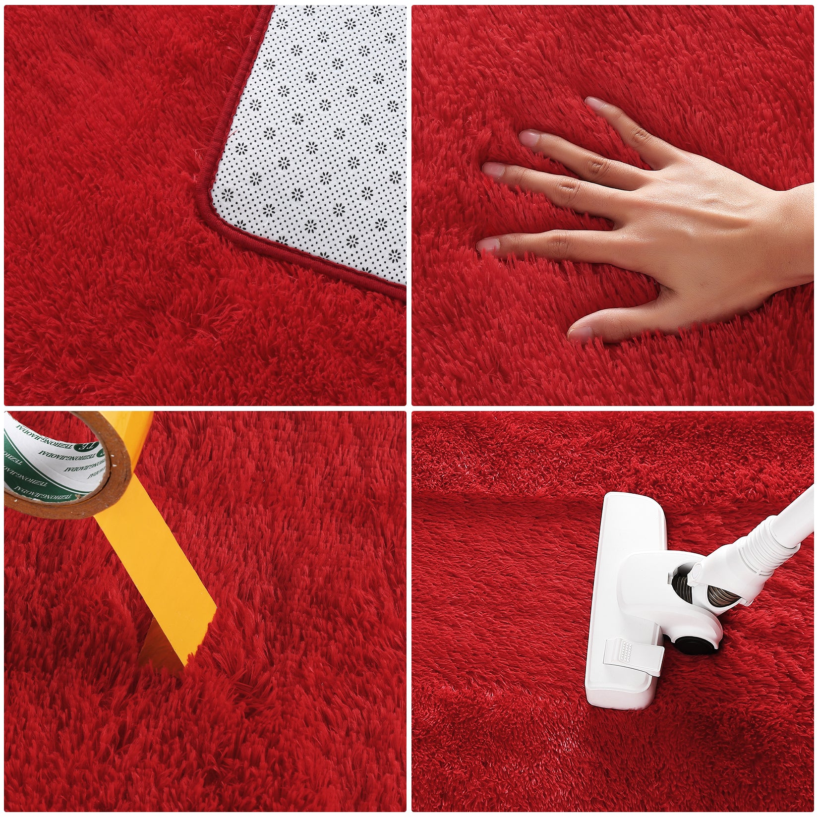 Garvee Fluffy & Sheepskin Red 2x6 Runner Rugs Fluffy Rug for Bedroom, Shag Furry Area Rug Carpet Non Shedding Plush Hallway Runner Rug Fuzzy Accent Rug for Kitchen Entryway Decoration