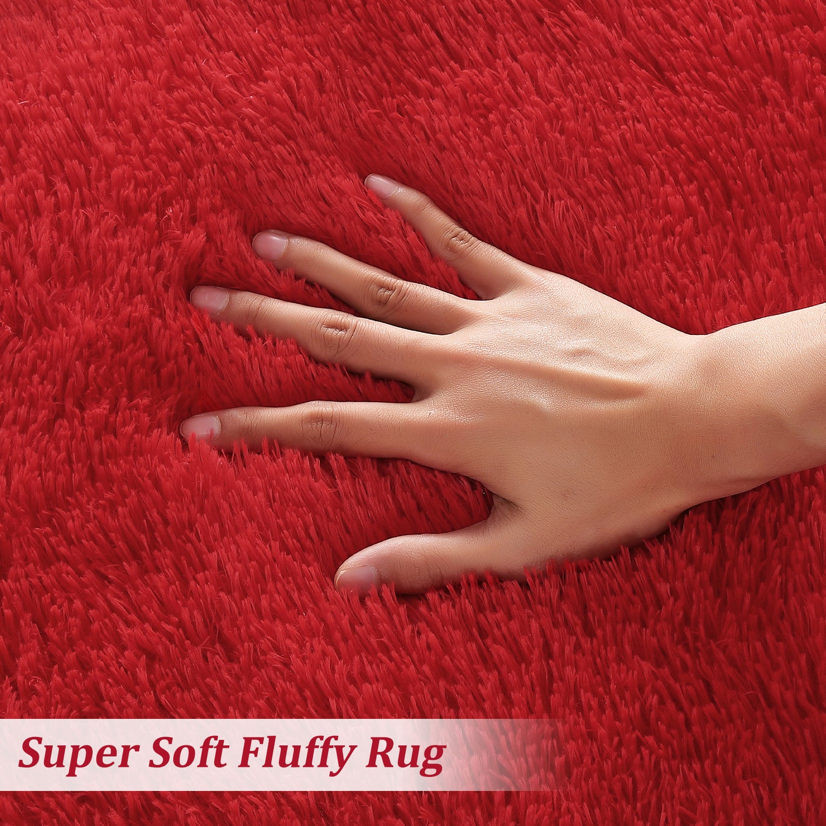 Garvee Fluffy & Sheepskin Red 2x6 Runner Rugs Fluffy Rug for Bedroom, Shag Furry Area Rug Carpet Non Shedding Plush Hallway Runner Rug Fuzzy Accent Rug for Kitchen Entryway Decoration