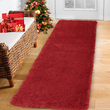 Garvee Fluffy & Sheepskin Red 2x6 Runner Rugs Fluffy Rug for Bedroom, Shag Furry Area Rug Carpet Non Shedding Plush Hallway Runner Rug Fuzzy Accent Rug for Kitchen Entryway Decoration - Red