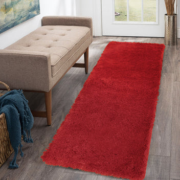 Garvee Fluffy & Sheepskin Red 2x6 Runner Rugs Fluffy Rug for Bedroom, Shag Furry Area Rug Carpet Non Shedding Plush Hallway Runner Rug Fuzzy Accent Rug for Kitchen Entryway Decoration