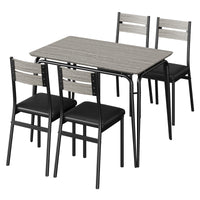 Garvee Modern Dining Table and Chair Set with for Rectangle Wood Table and 4 Upholstered Seats, Grey