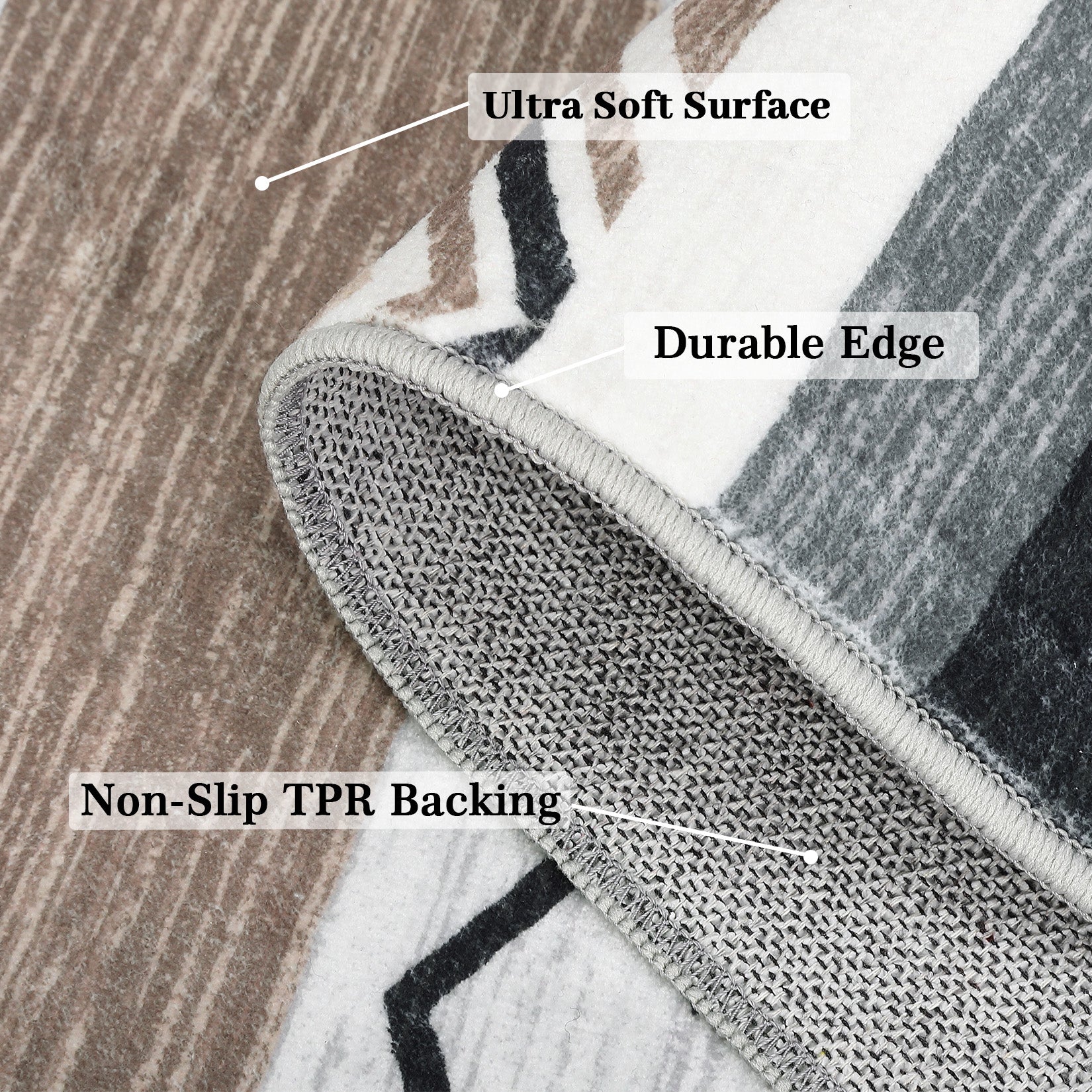 Garvee 2x6 Hallway Runner Rugs Washable Rug Tribal Farmhouse Neutral Rug Geometric Rug Low Pile Non-Slip Soft Rug for Entryway Bedroom Laundry Room Indoor Rug Grey