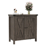 Garvee Storage Buffet Cabinet, Farmhouse Kitchen Sideboard with Adjustable Shelves, MDF Wood Console Cabinet for Entryway, Rustic Oak - Rustic Oak
