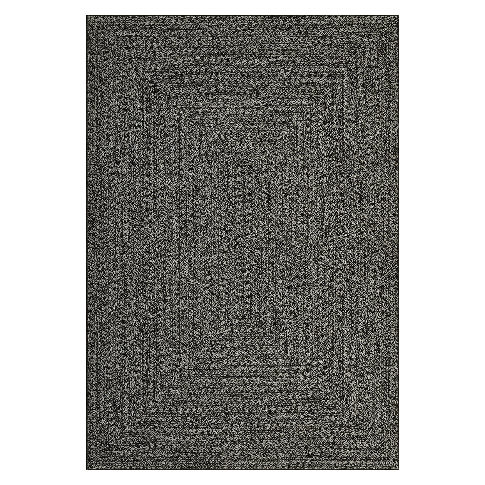 Garvee Dark Grey 8x10 Area Rug Print Braided Area Rug Machine Washable Rug for Living Room Farmhouse Solid Printed Weaving Carpet Non-Slip Stain Resistant Accent Rug Floor Cover for Home Decor