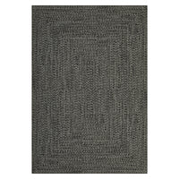 Garvee Dark Grey 8x10 Area Rug Print Braided Area Rug Machine Washable Rug for Living Room Farmhouse Solid Printed Weaving Carpet Non-Slip Stain Resistant Accent Rug Floor Cover for Home Decor