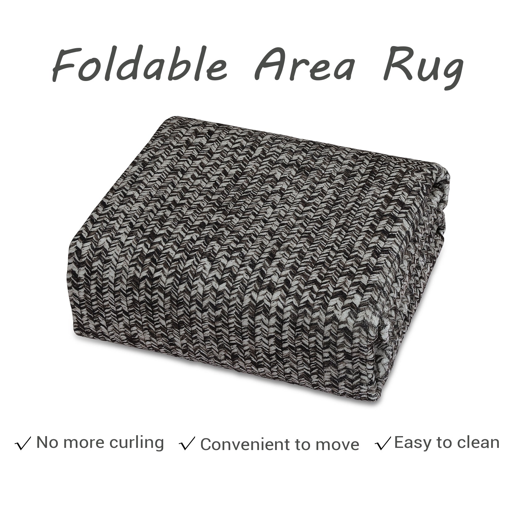 Garvee Area Rug Dark Grey 10x13 Extra Large Rug Print Braided Machine Washable Rug for Living Room, Non-Slip Stain Resistant Accent Rug Farmhouse Printed Weaving Floor Cover Carpet for Bedroom