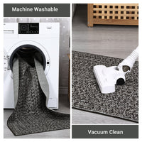 Garvee Dark Grey 8x10 Area Rug Print Braided Area Rug Machine Washable Rug for Living Room Farmhouse Solid Printed Weaving Carpet Non-Slip Stain Resistant Accent Rug Floor Cover for Home Decor