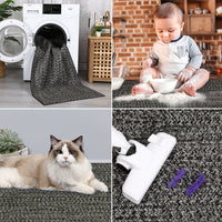 Garvee Dark Grey 8x10 Area Rug Print Braided Area Rug Machine Washable Rug for Living Room Farmhouse Solid Printed Weaving Carpet Non-Slip Stain Resistant Accent Rug Floor Cover for Home Decor
