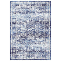 Garvee Area Rug 10x13 Washable Large Vintage Rug for Living Room Non Slip Non-Shedding Distressed Indoor Carpet Ultra Soft Low Pile Throw Rug for Bedroom Dining Room Home Office, Blue
