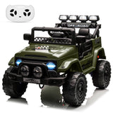 Garvee Ride - P Series: 12V Electric Ride on Truck Car For Kids Age 3+, Remote Control, Twin 25W Motors 3.1MPH Max Speed, Bluetooth USB Music Player, 4 Wheels Suspension LED Lights Safety Belt, Gift for Boy & Girl - Green - Green