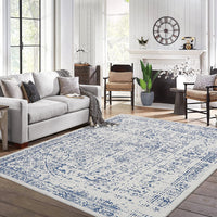 Garvee 10x13 Rug, Large Blue Area Rug - Foldable Rugs for Living Room 10x13 - Stain Resistant Vintage Area Rugs 10x13 - Living Room Area Rugs 10x13 - Eco-Friendly Washable Rug
