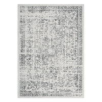 Garvee Machine Washable 9x12 Area Rugs for Living Room Vintage Rugs Non Slip Low Pile Water Resistant Soft Print Pattern Carpet for Bedroom Indoor Decor Polyester Rug Grey