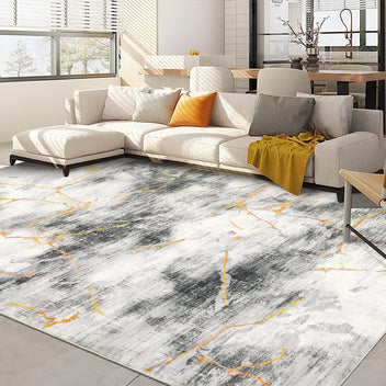 Garvee Area Rug 8x10 Large Living Room Floor Carpet, Low Pile Modern Ink Splatter Abstract Rug, Non-Slip Machine Washable Arrea Rug for Bedroom, Dining Room, Office