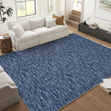 Garvee Modern Area Rug 5x7, Solid Contemporary Washable Bedrrom Rug Soft Ultra Thin Indoor Floor Throw Carpet for LIving Room Office Dining Room, Navy Blue - Navy Blue