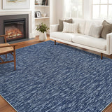 Garvee 9x12 Area Rugs, Large Washable Modern Contemporary Rugs for Living Room Bedroom, Ultra-Thin Soft Non-Slip Area Rug Floor Carpet for Dining Room, Navy Blue - Navy Blue