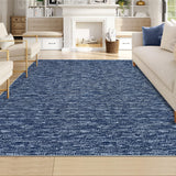 Garvee Large 10x13 Area Rug for Living Room, Modern Contemporary Washable Non-Slip Bedroom Rug, Ultra-Thin Soft Indoor Rug Carpet for Dining Room, Navy Blue - Navy Blue
