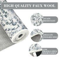Garvee Area Rug - 8x10, Grey/Beige, Soft Distressed Design, Non-Shedding & Easy Care Area Rug, Ideal for High Traffic Areas in Living Room, Bedroom Home Office
